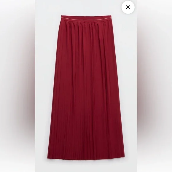 2️⃣for$50 NWT Aerie cherry tart balletcore maxi pleated skirt small SOLDOUT - Picture 7 of 7